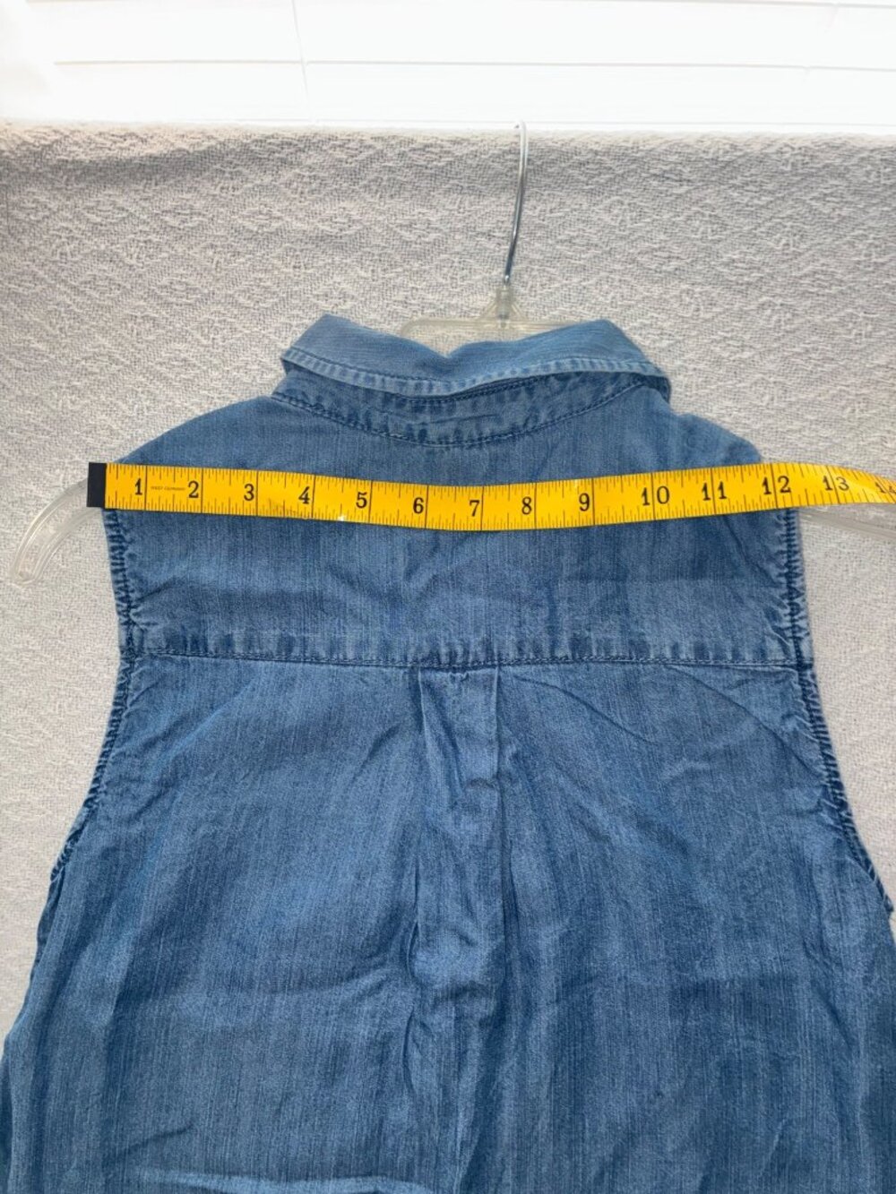 Beachlunchlounge Ombre Sleeveless Button-Down Shirt Womens XS Blue/White - Picture 7 of 8